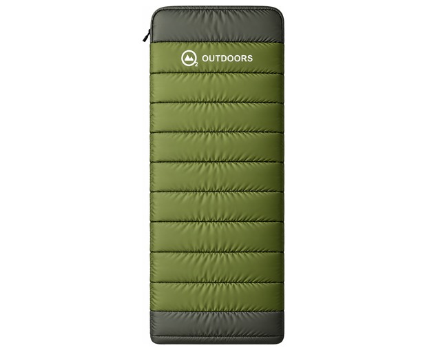 O2 Outdoors Arctic sleeping bag in army green